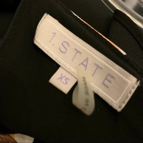 1. State Halter Neck Floral Tiered Top Black Size XS - Picture 8 of 11